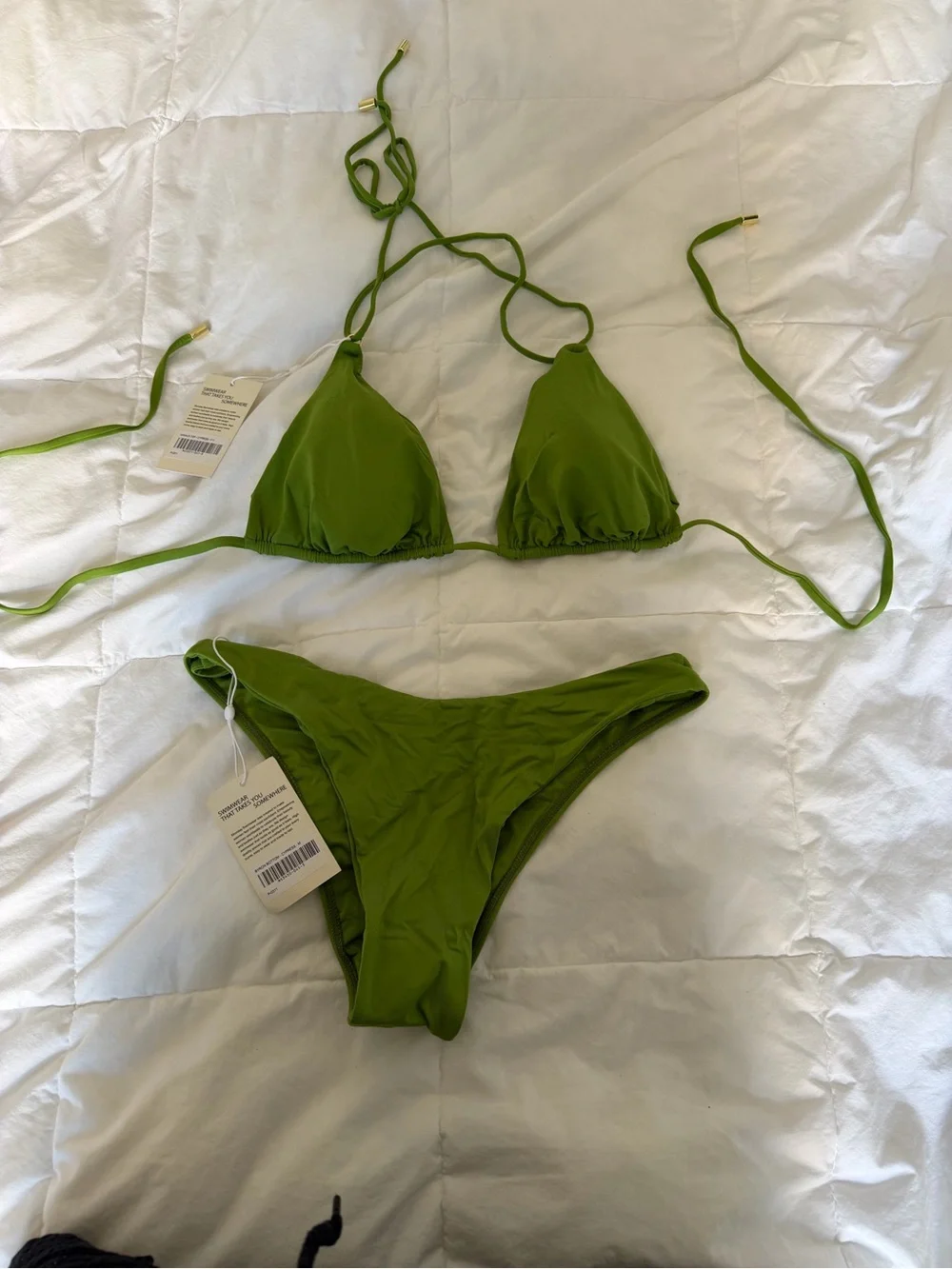 Monday Swimwear Cypress Green Triangle Bikini Top